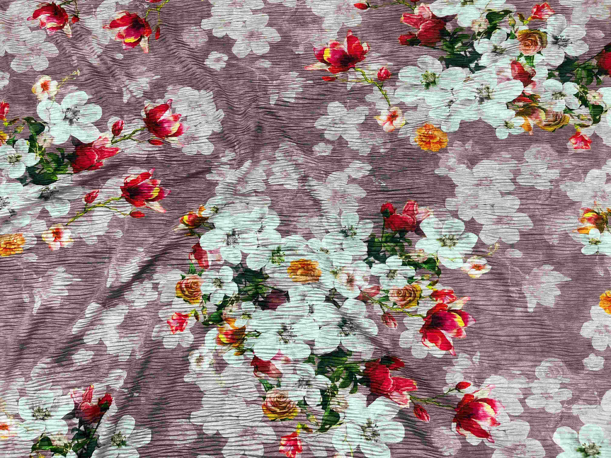 Crushed Jersey Fabric - Flower Fun