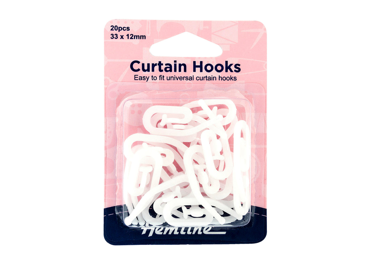 Curtain Hooks - Standard: 33 x 12mm: 20 Pieces