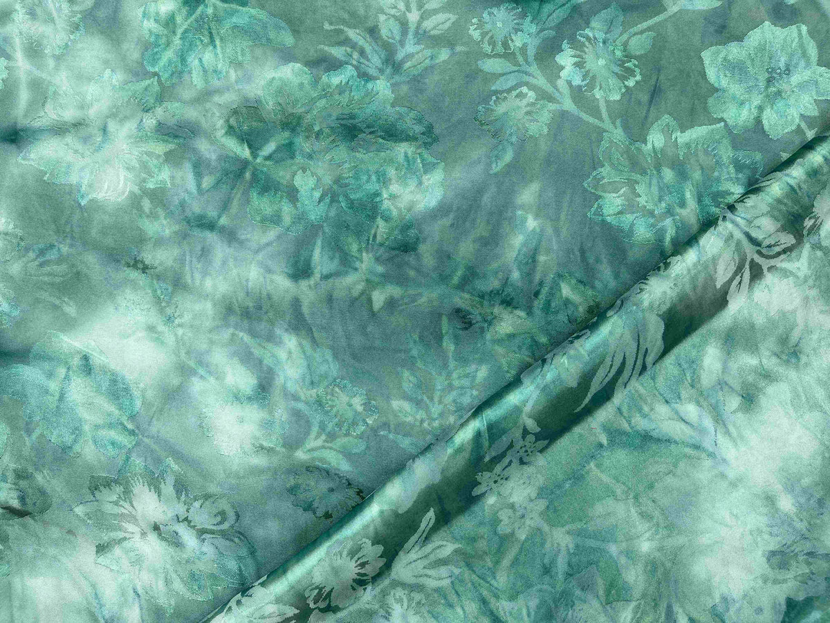 Cheapfabrics Deluxe Double Sided Jacquard Fabric in Regal Bloom jade floral pattern