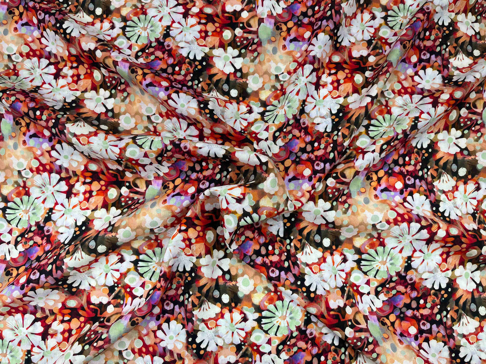 Digital Printed Viscose Fabric - Funky Flower - Cheap Fabrics