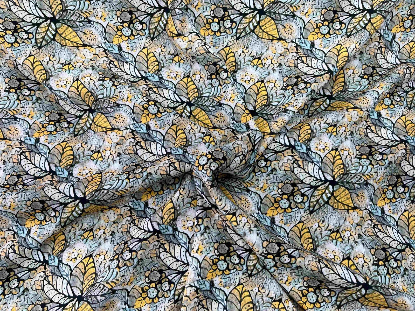 Digital Printed Viscose Fabric - Leafy Love - Cheap Fabrics