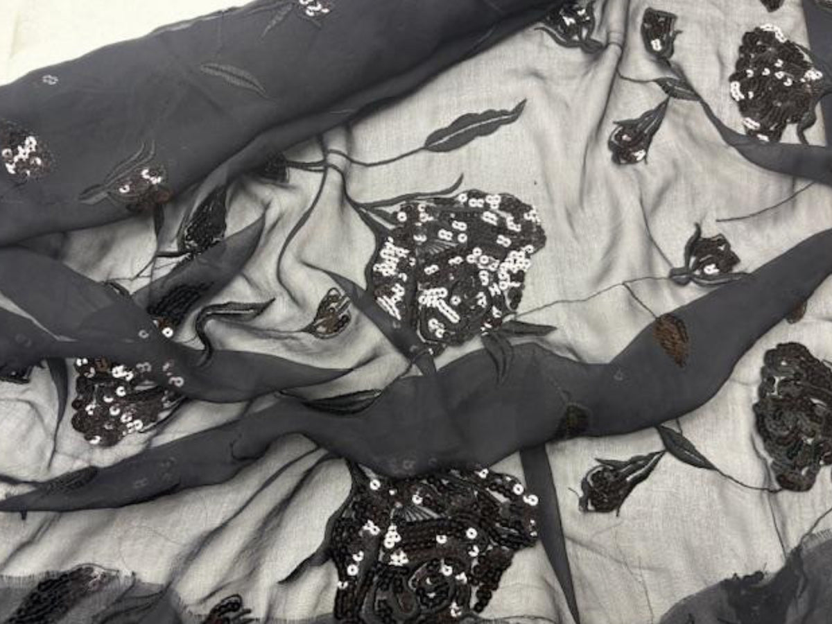 Sequin Embroidered Chiffon - Cheap Fabrics