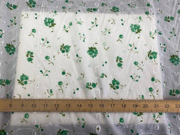 Embroidery Anglais - Green/White Delight | Cheap Fabrics