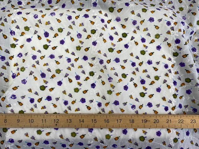 Embroidery Anglais - Purple/Olive Small Floral