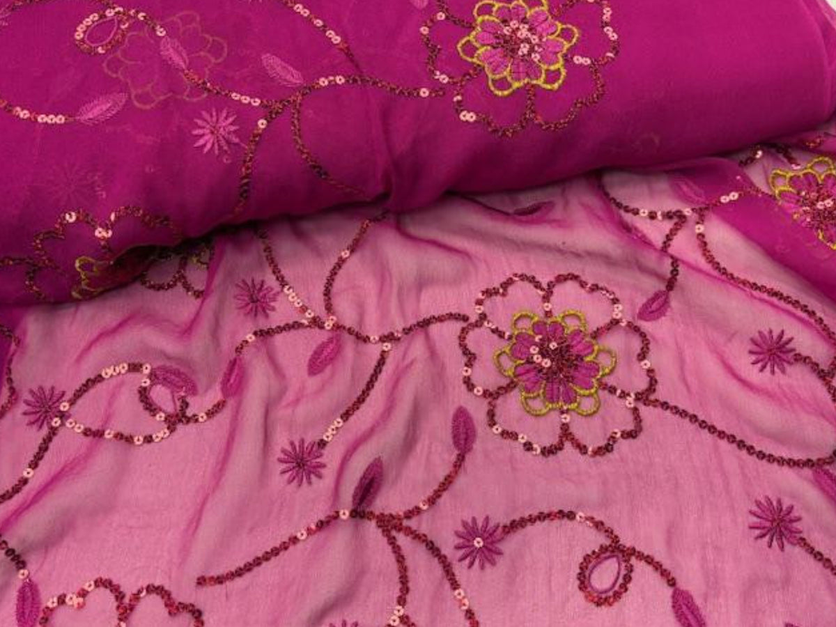 Sequin Embroidered Chiffon - Cheap Fabrics