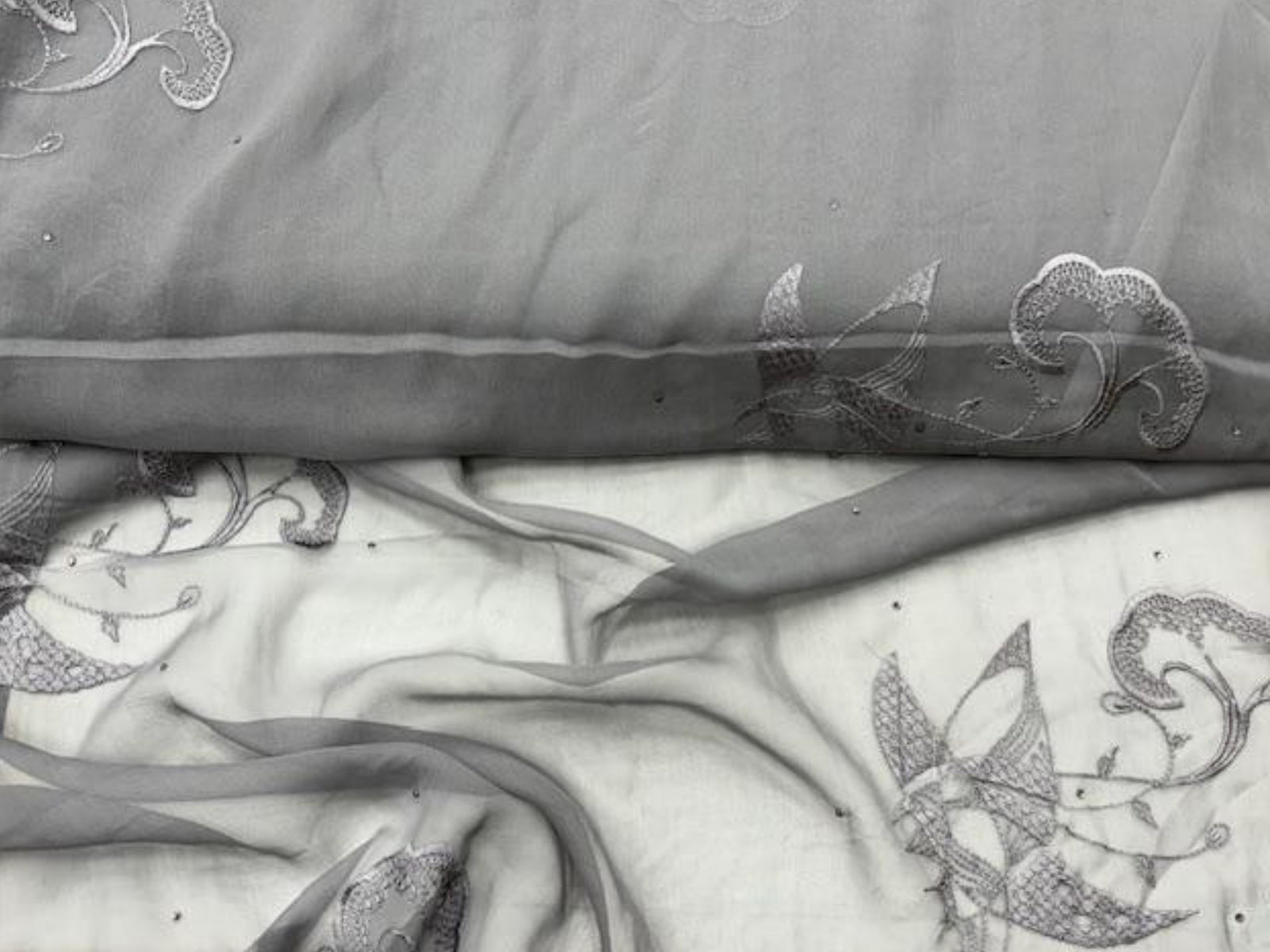 Silk Embroidered Chiffon - Cheap Fabrics