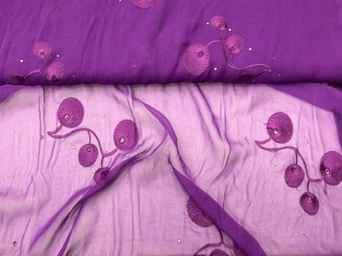 Silk Embroidered Chiffon - Cheap Fabrics