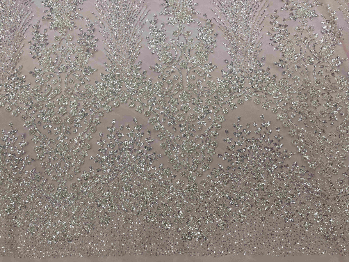 Embroidered Beaded Tulle Fabric - Strictly