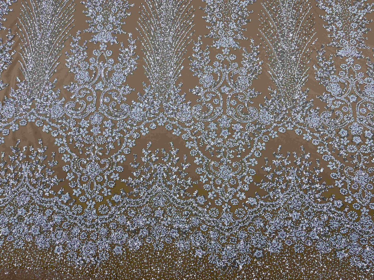 Embroidered Beaded Tulle Fabric - Strictly
