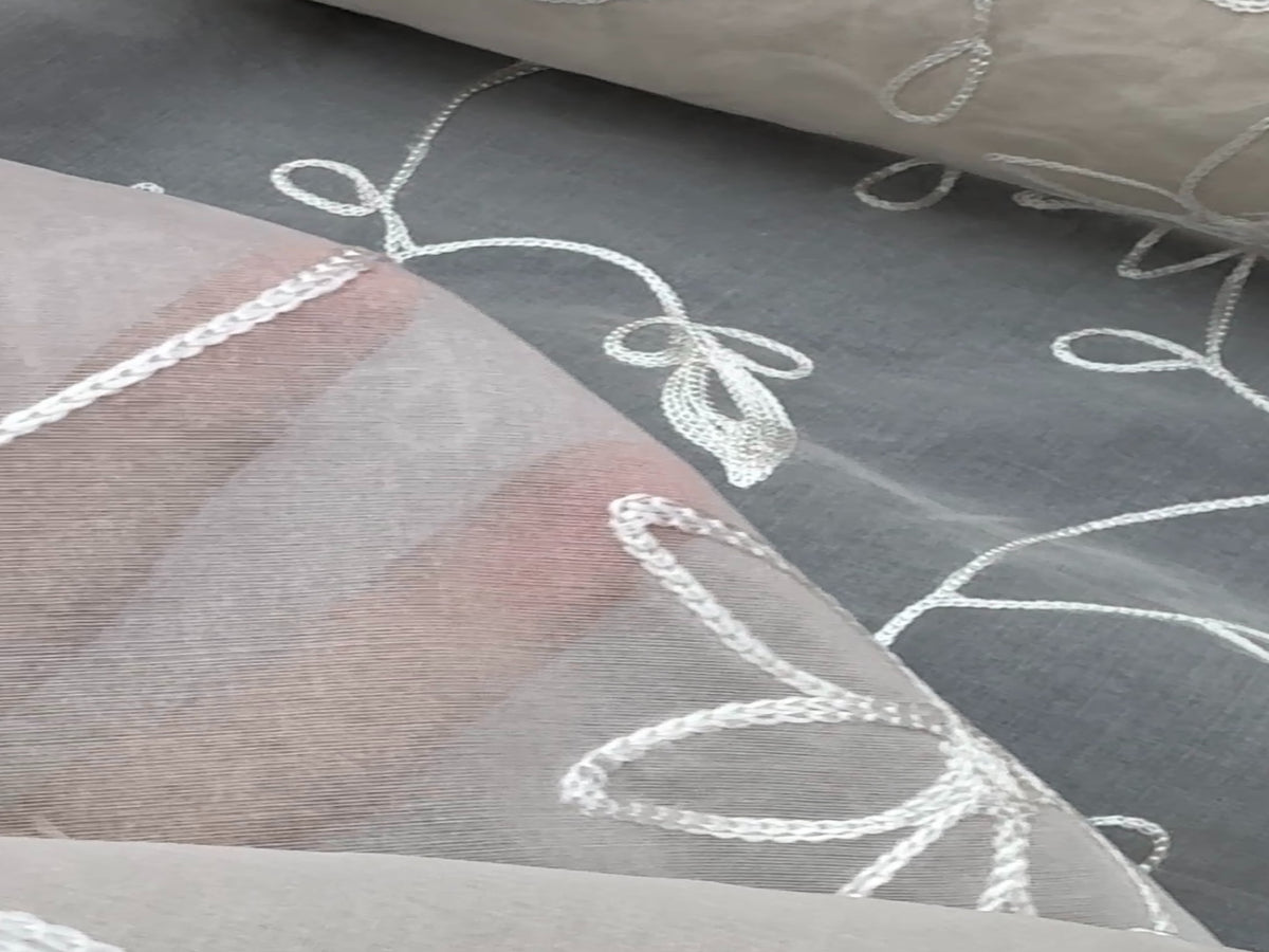 Embroidered Silk Organza Fabric