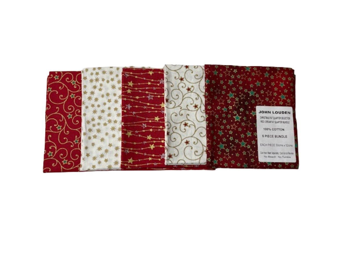 Christmas Fat Quarter 5 Piece Bundle - John Louden - Cheap Fabrics