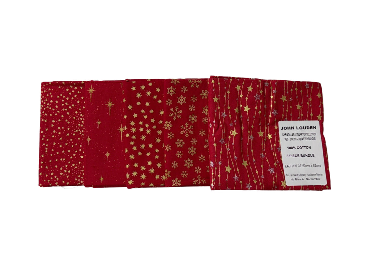 Christmas Fat Quarter 5 Piece Bundle - John Louden - Cheap Fabrics