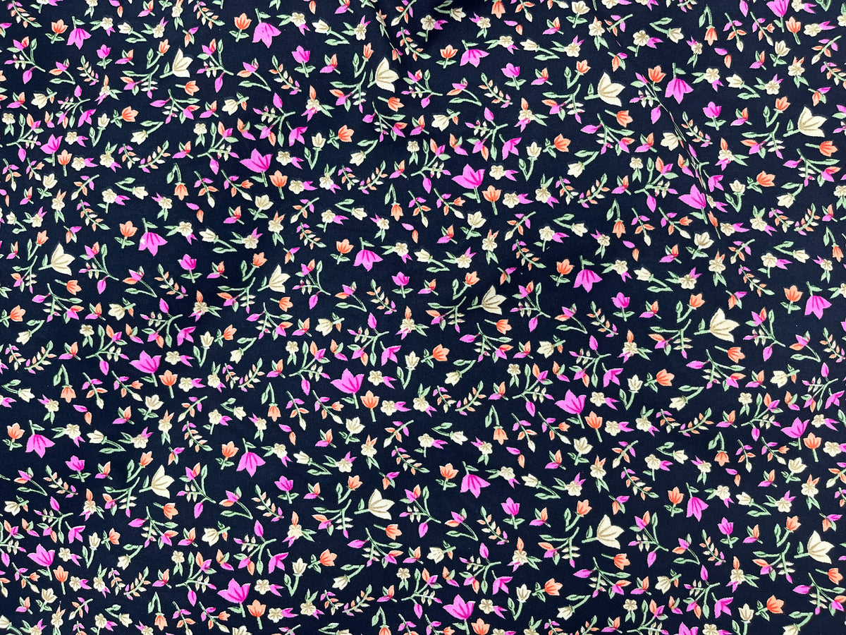 Fleur - Clearance Printed Crepe Fabric - Cheap Fabrics