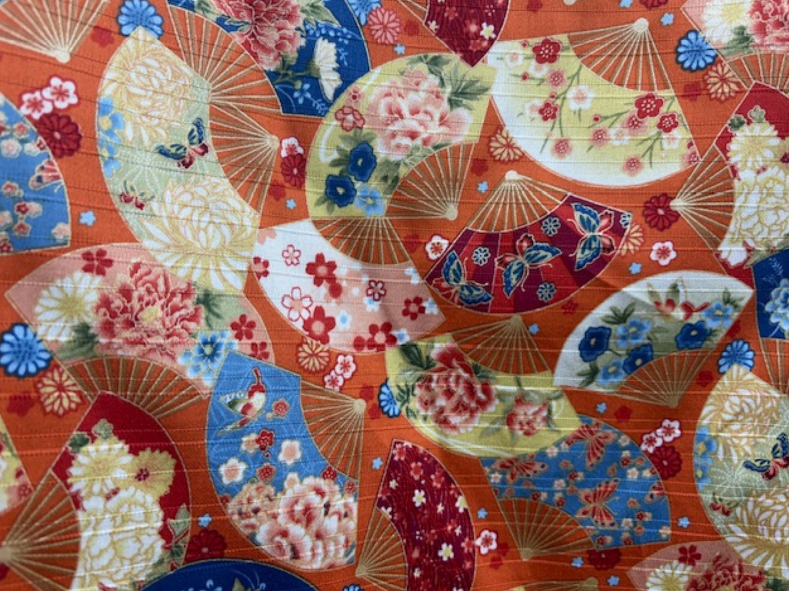 Korean Patchwork Cotton Fabric - Chinese Floral Fan - Cheap Fabrics