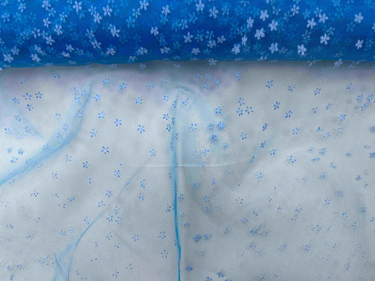 Floral - Flock Glitter Tulle - Cheap Fabrics