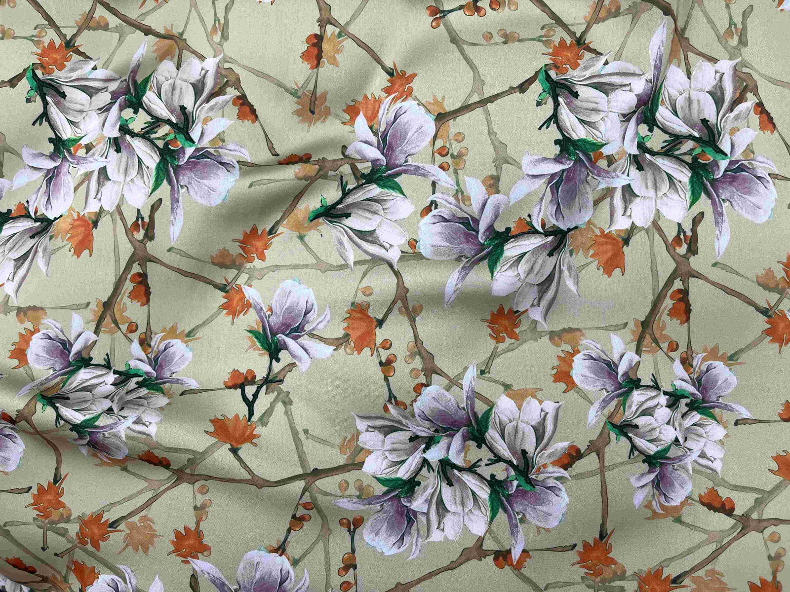 Floral Fusion - Faux Silk Satin - Cheap Fabrics