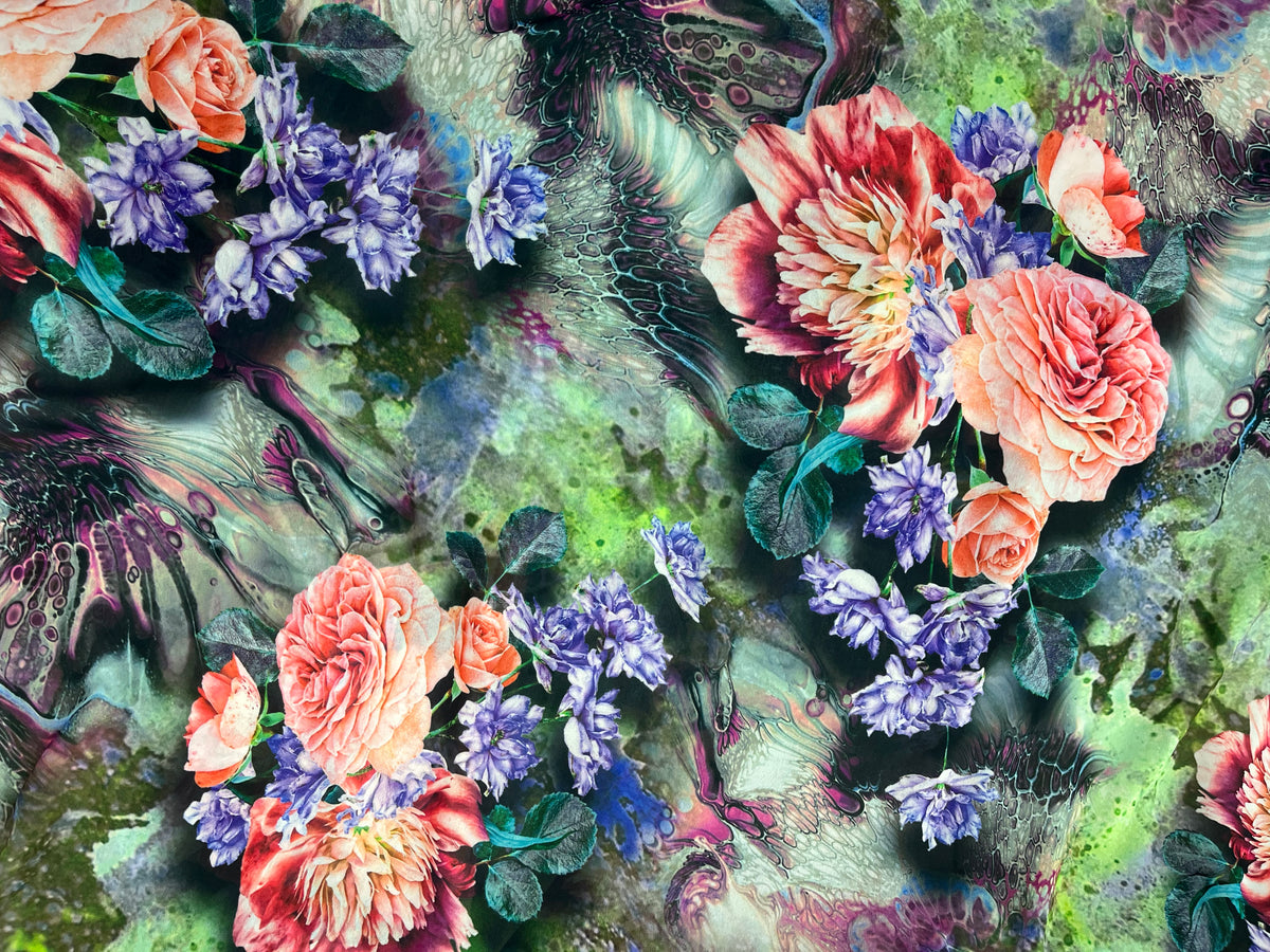 Floral Bloom - Printed Chiffon - Cheap Fabrics