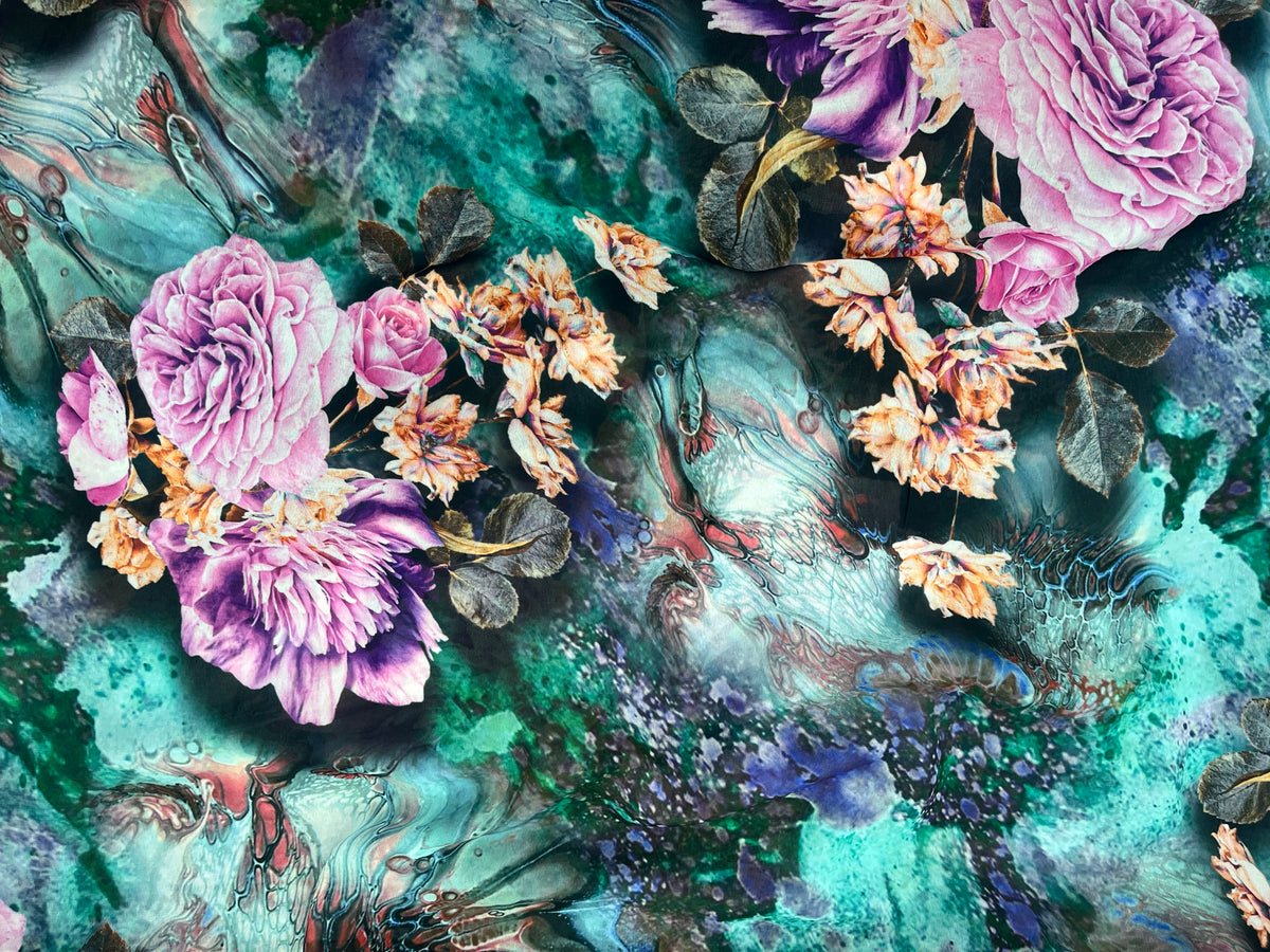 Floral Bloom - Printed Chiffon - Cheap Fabrics