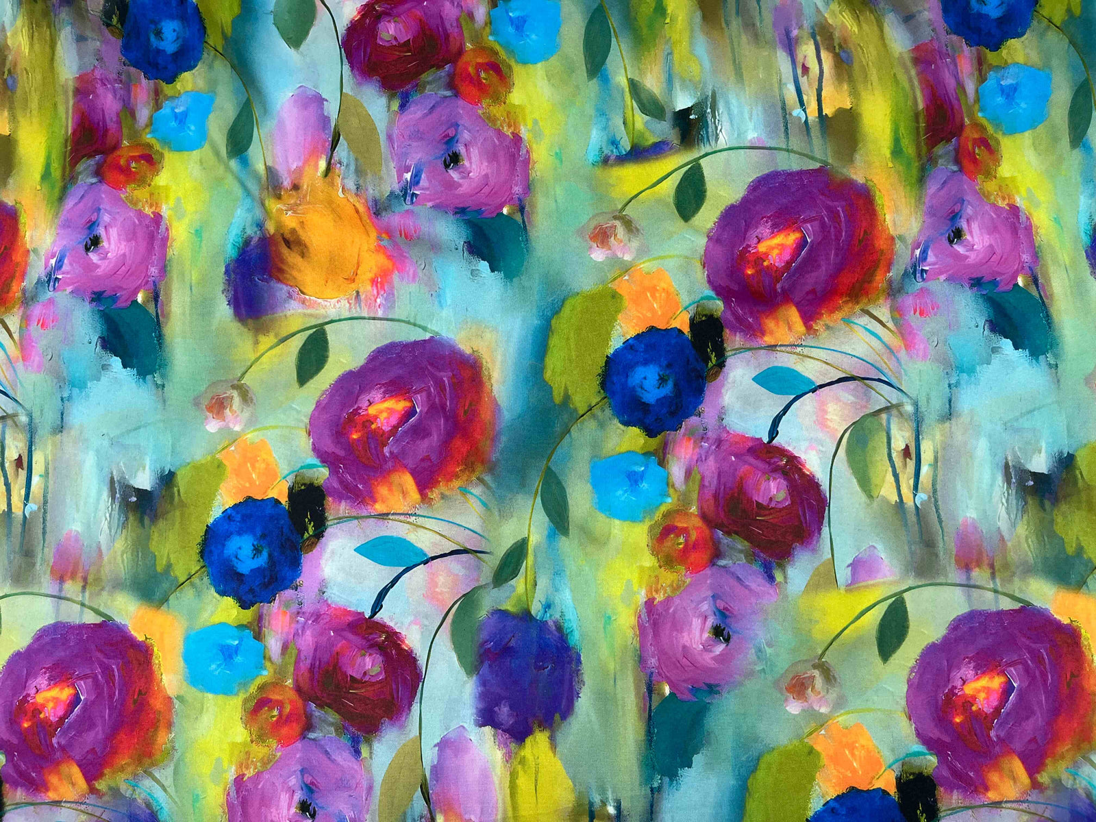 Floral Canvas - Printed Peachskin Fabric - Cheap Fabrics