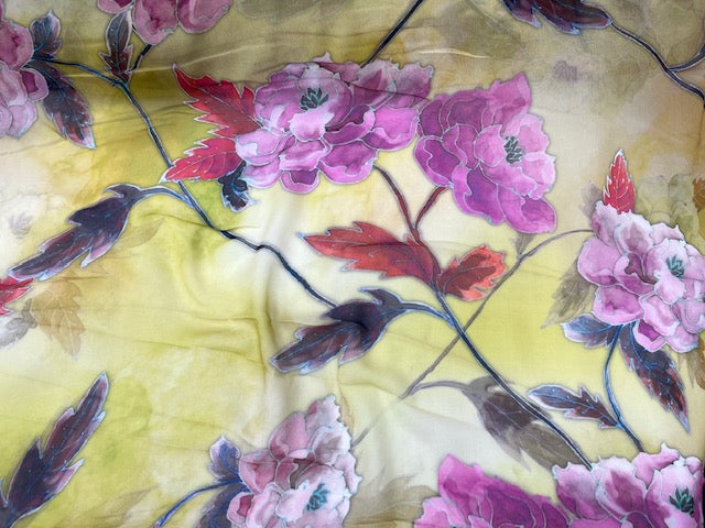 Floral Life - Printed Chiffon - Cheap Fabrics