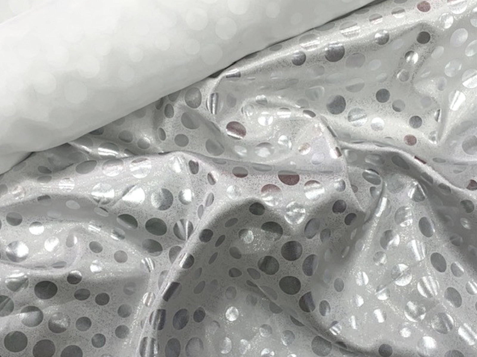 Satin Foil Polka Dots (SECONDS) - Cheap Fabrics