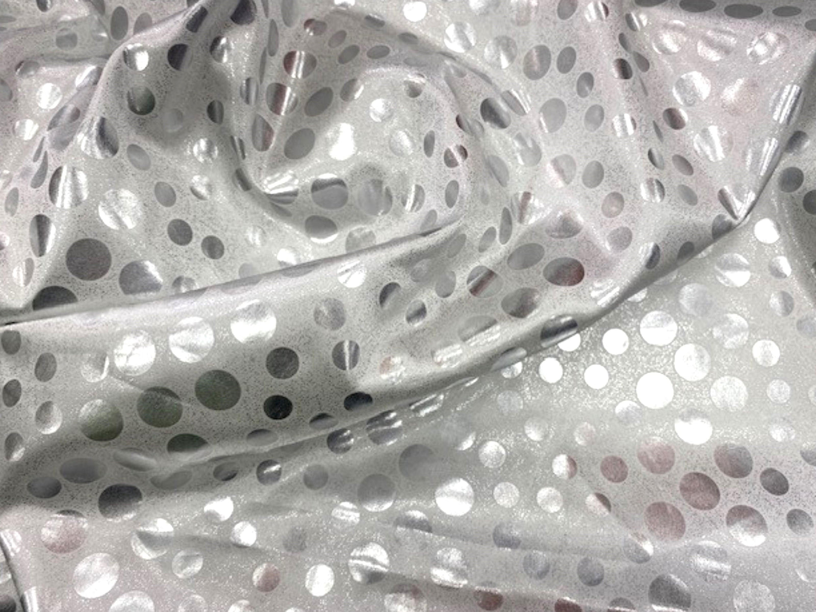 Satin Foil Polka Dots (SECONDS) - Cheap Fabrics