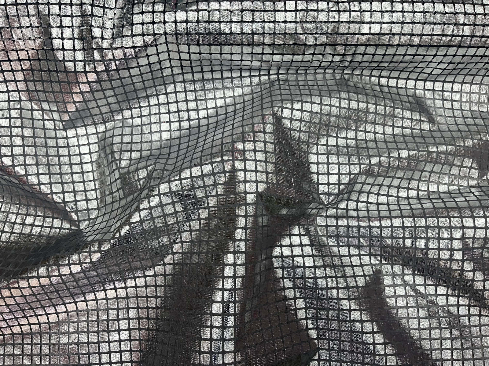 Small Squares - Foil Organza Fabric - Cheap Fabrics