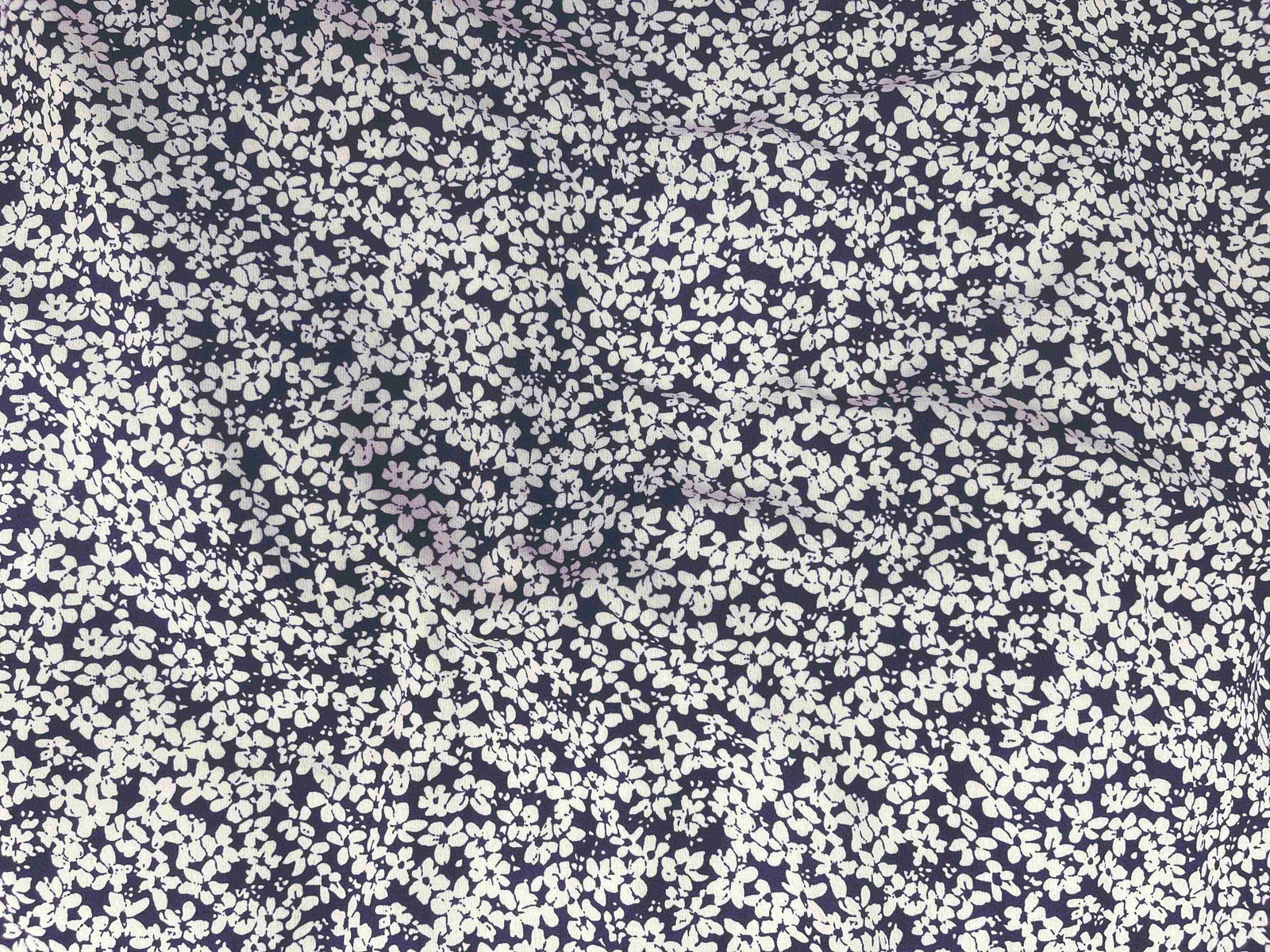 French Navy Floral - Printed Crepe Special - Cheap Fabrics