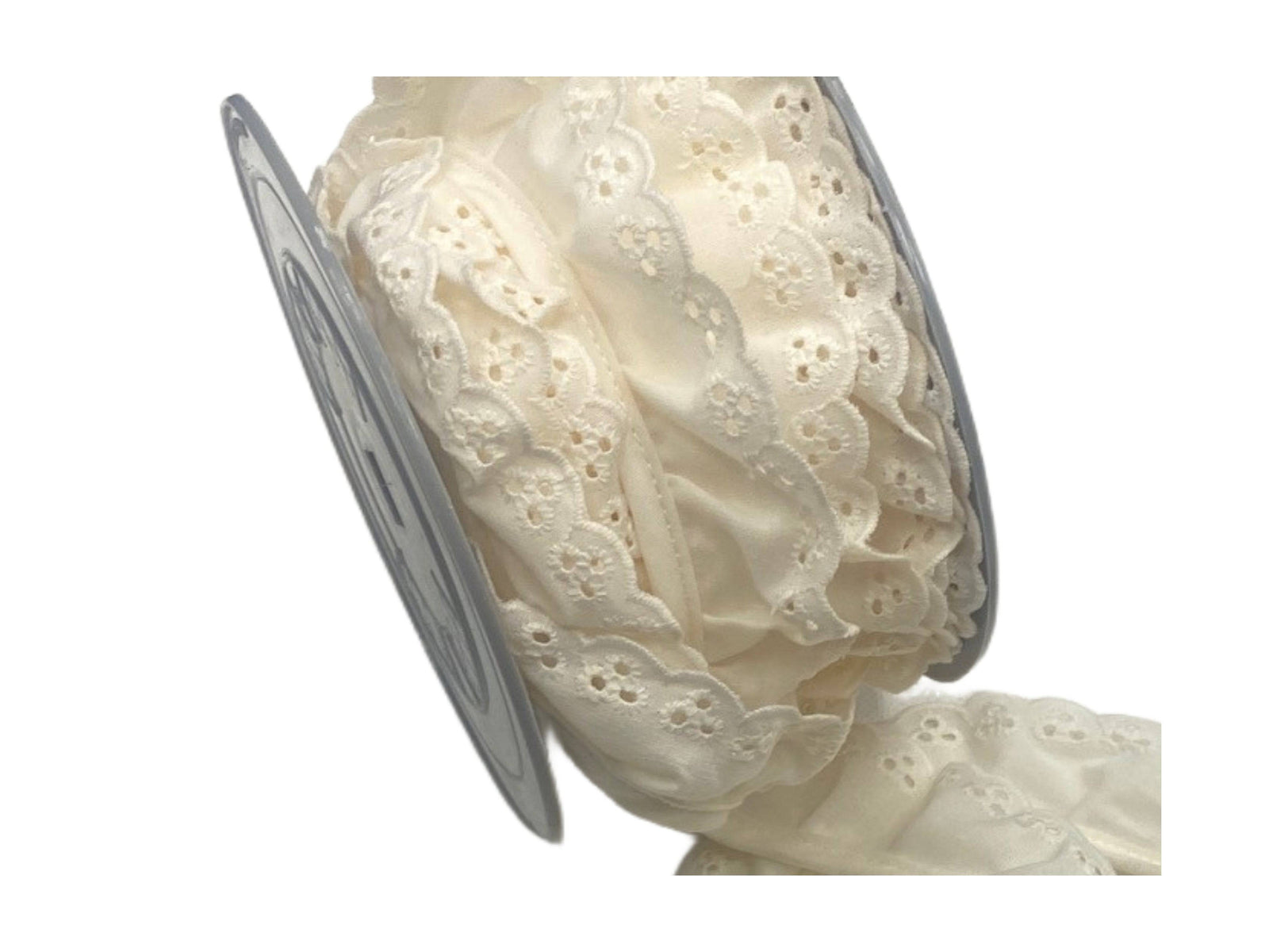 Embroidered Anglais Frill Trim - Scalloped Floral Broderie - Cheap Fabrics