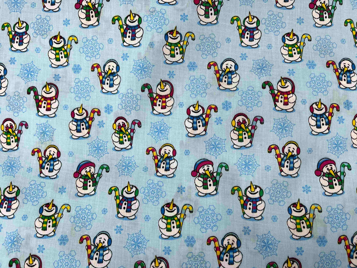 Frosty Snowman - Poly/Cotton Printed Fabric - Cheap Fabrics