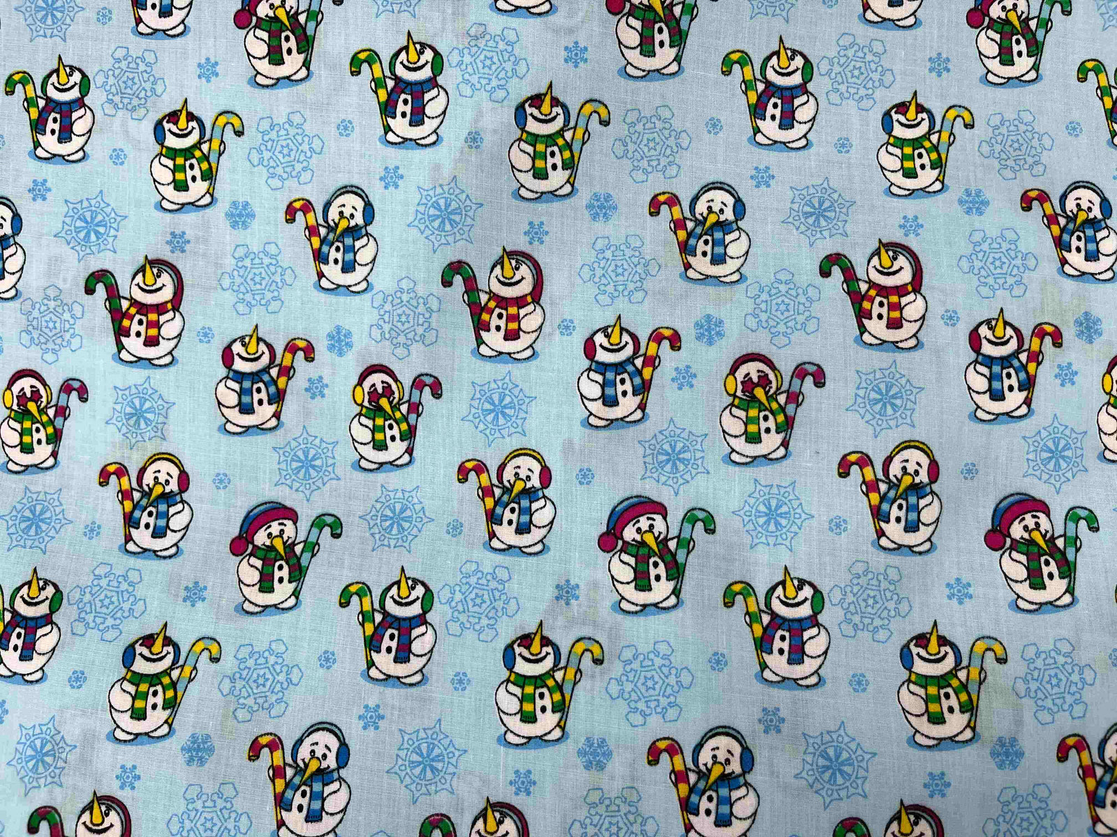 Frosty Snowman - Poly/Cotton Printed Fabric - Cheap Fabrics