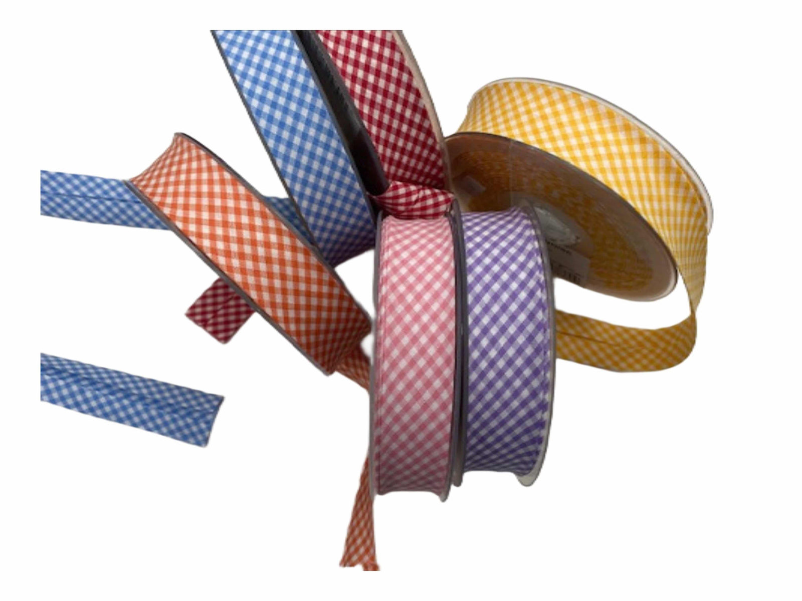 Polycotton Plain Bias Binding Tape - Gingham (30mm Width) - Cheap Fabrics