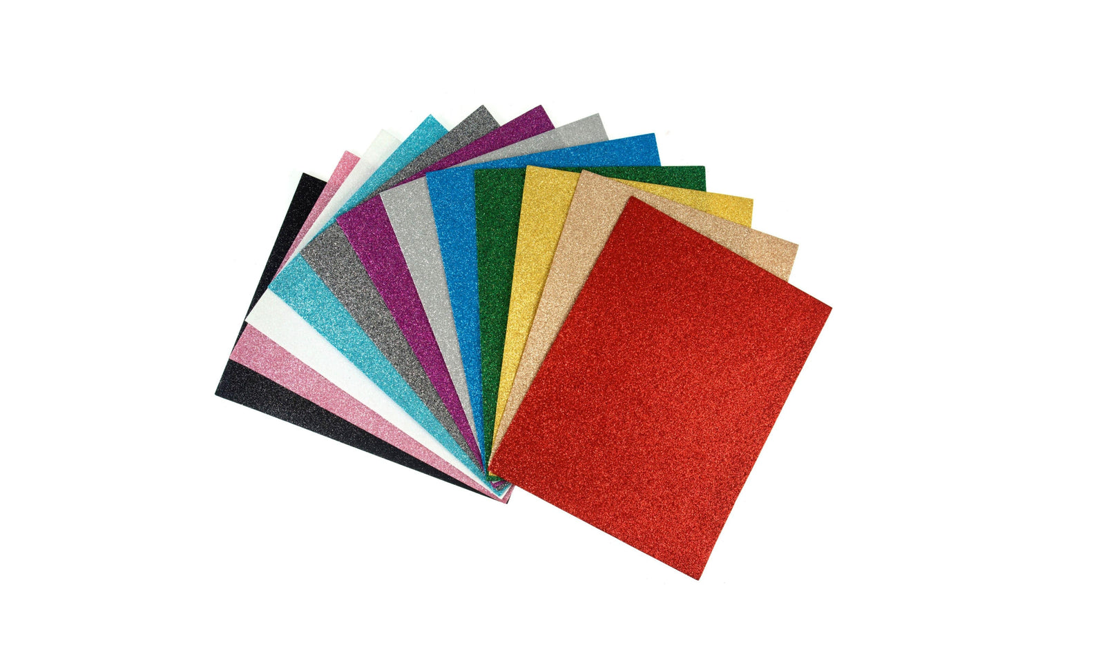 Arts & Craft Glitter Felt Bundle - Acrylic 12 Pieces (30cm x 23cm) - Cheap Fabrics