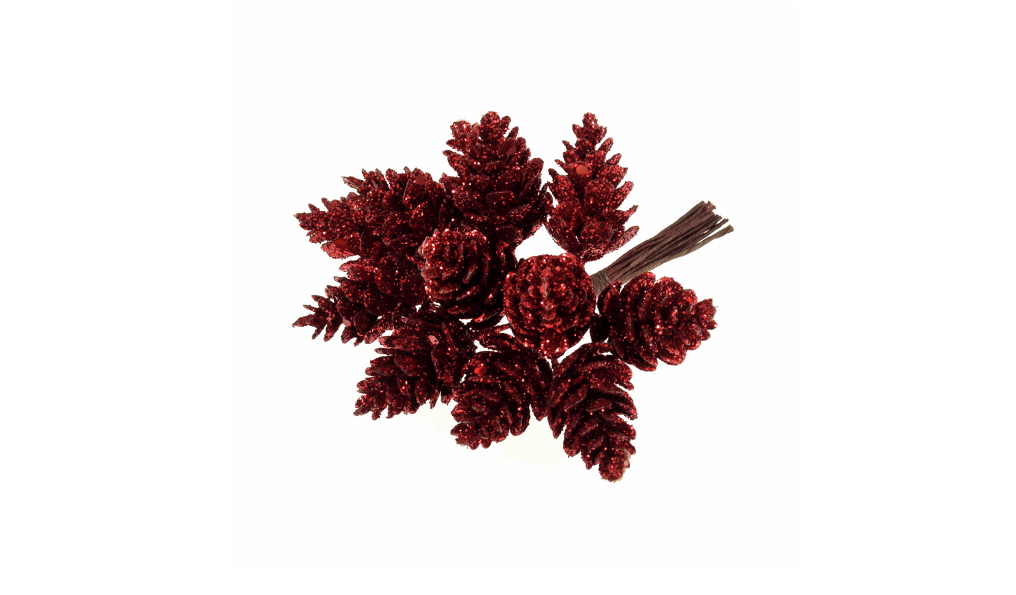 Glittered Pinecones Christmas Bunch - 12 Stems - Cheap Fabrics