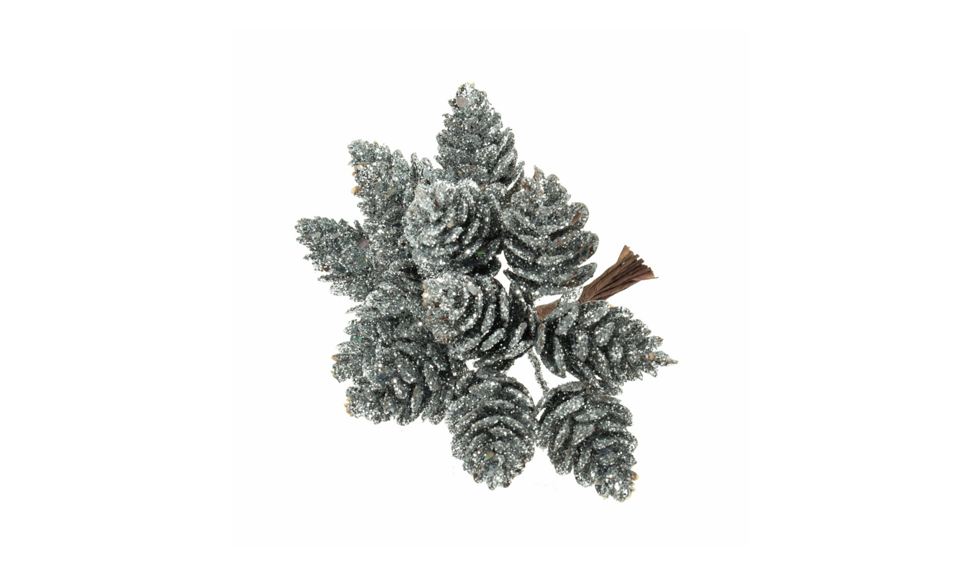 Glittered Pinecones Christmas Bunch - 12 Stems - Cheap Fabrics