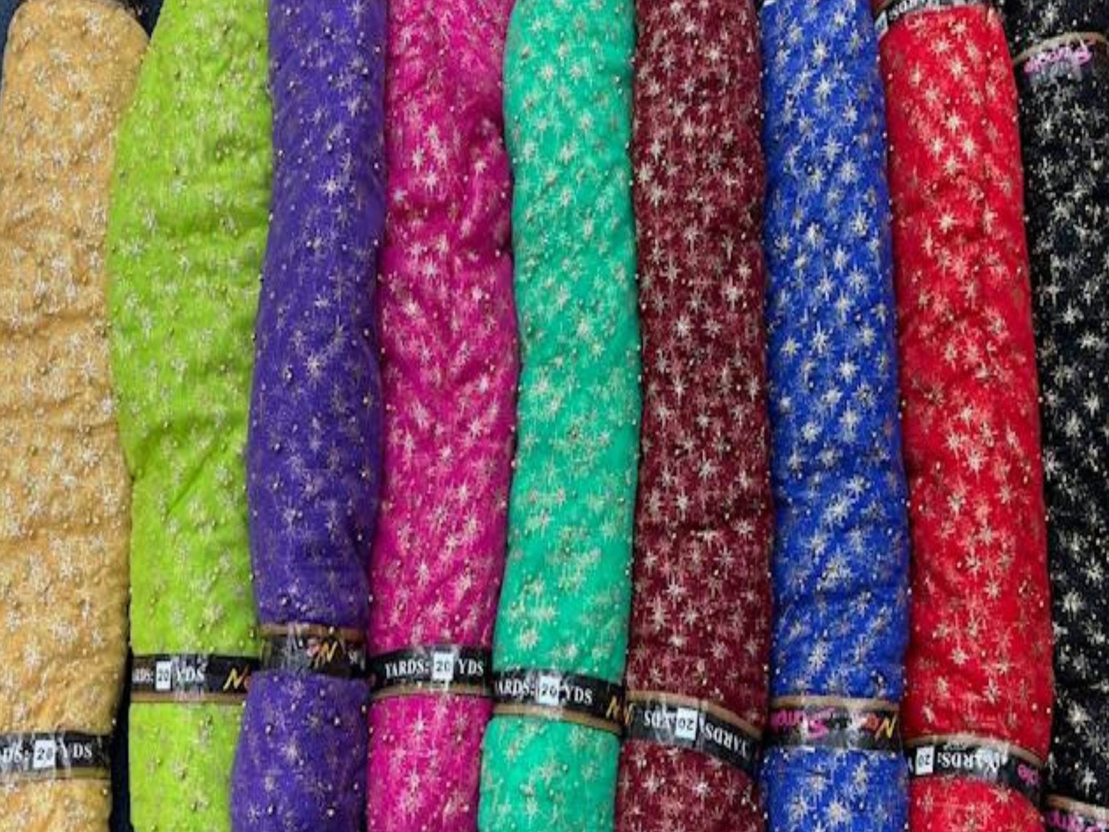 BEADED GLITTERED TULLE - (SHEDS GLITTER) - Cheap Fabrics