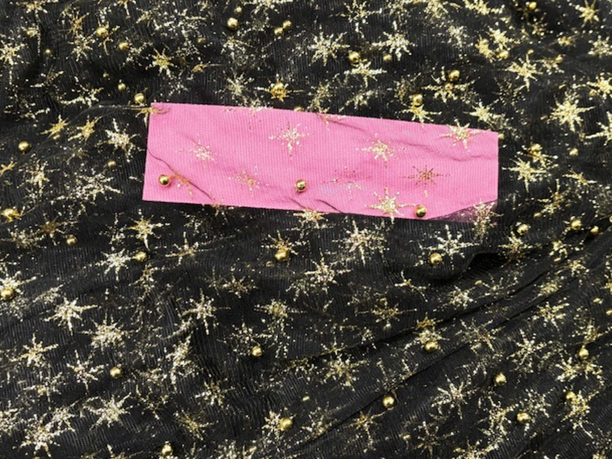 BEADED GLITTERED TULLE - (SHEDS GLITTER) - Cheap Fabrics