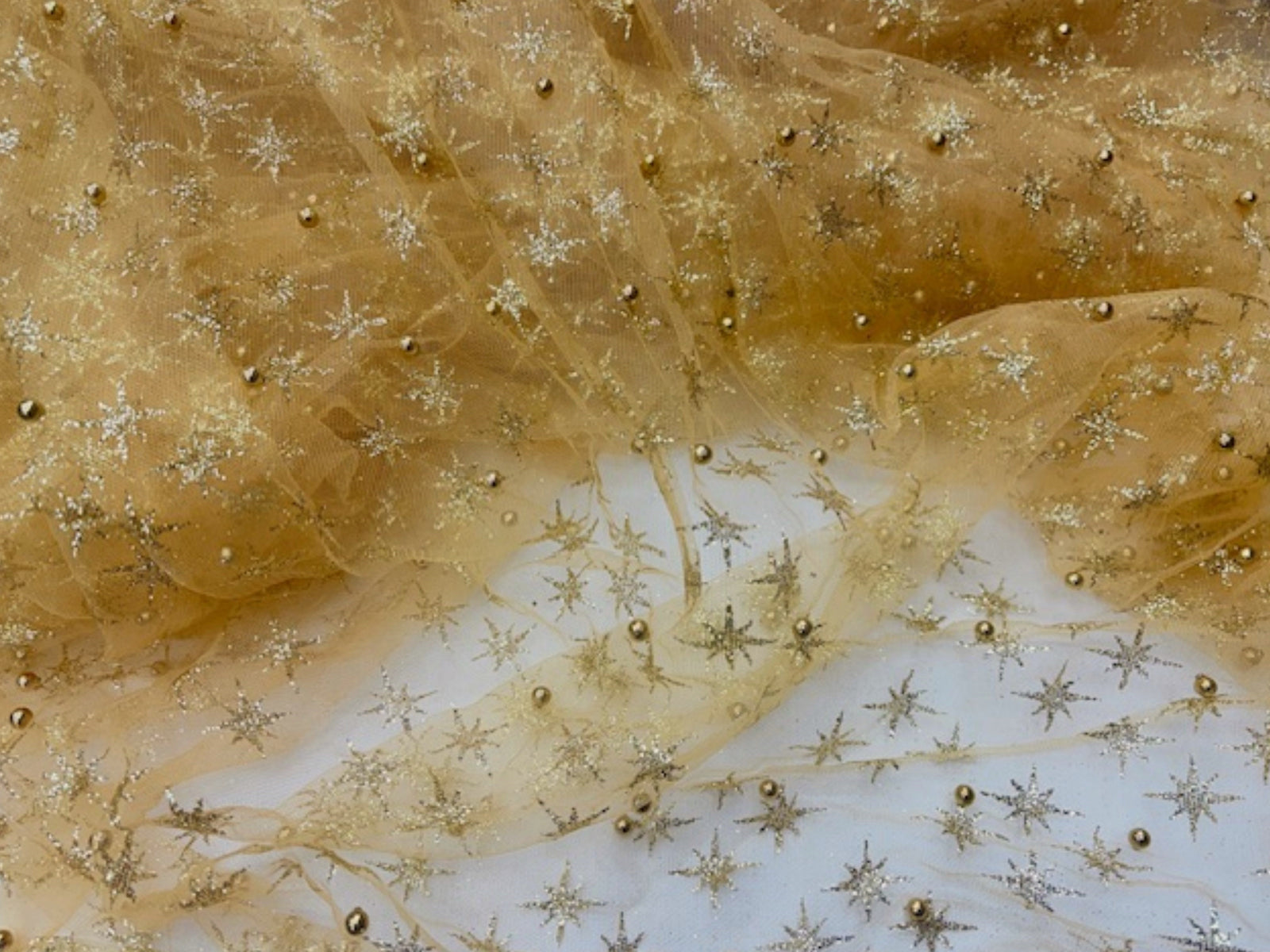 BEADED GLITTERED TULLE - (SHEDS GLITTER) - Cheap Fabrics