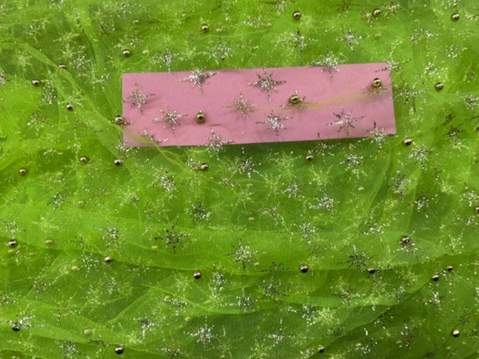 BEADED GLITTERED TULLE - (SHEDS GLITTER) - Cheap Fabrics