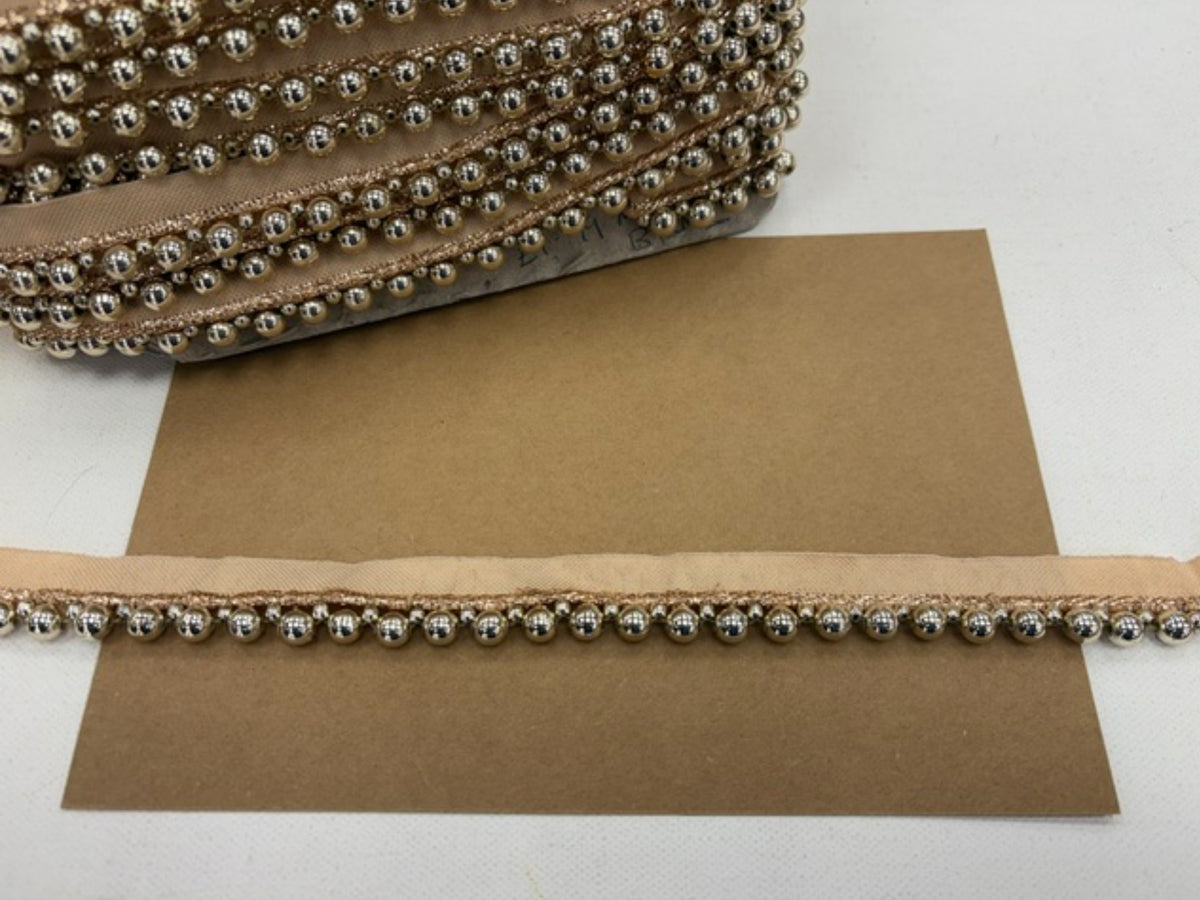 Bobble Beaded Gold Trim - 15/ 20mm (DEFECT)