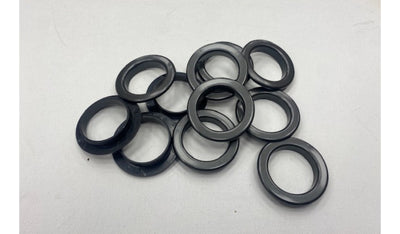 Matt Charcoal Coated Plastic Curtain Eyelet Rings - (10 pcs) Grommets - 40mm