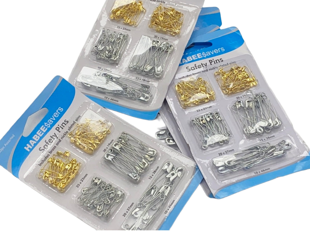 Economy Value Pack Safety Pins: Assorted (100 pc)