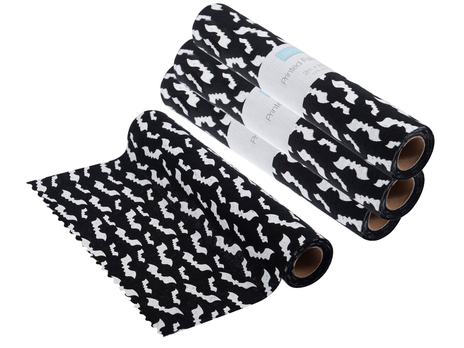 Trimits Halloween bats print fabric roll, 2m x 28cm table runner material