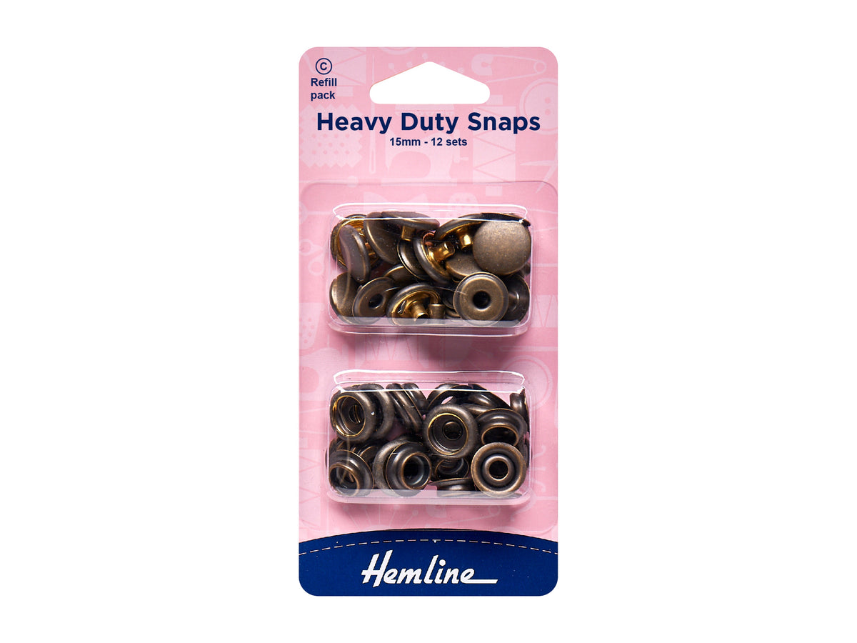 Heavy Duty Snaps: Refill Pack - Gold: 15mm - Cheap Fabrics