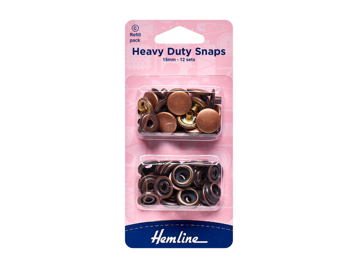 Heavy Duty Snaps: Refill Pack - Gold: 15mm - Cheap Fabrics