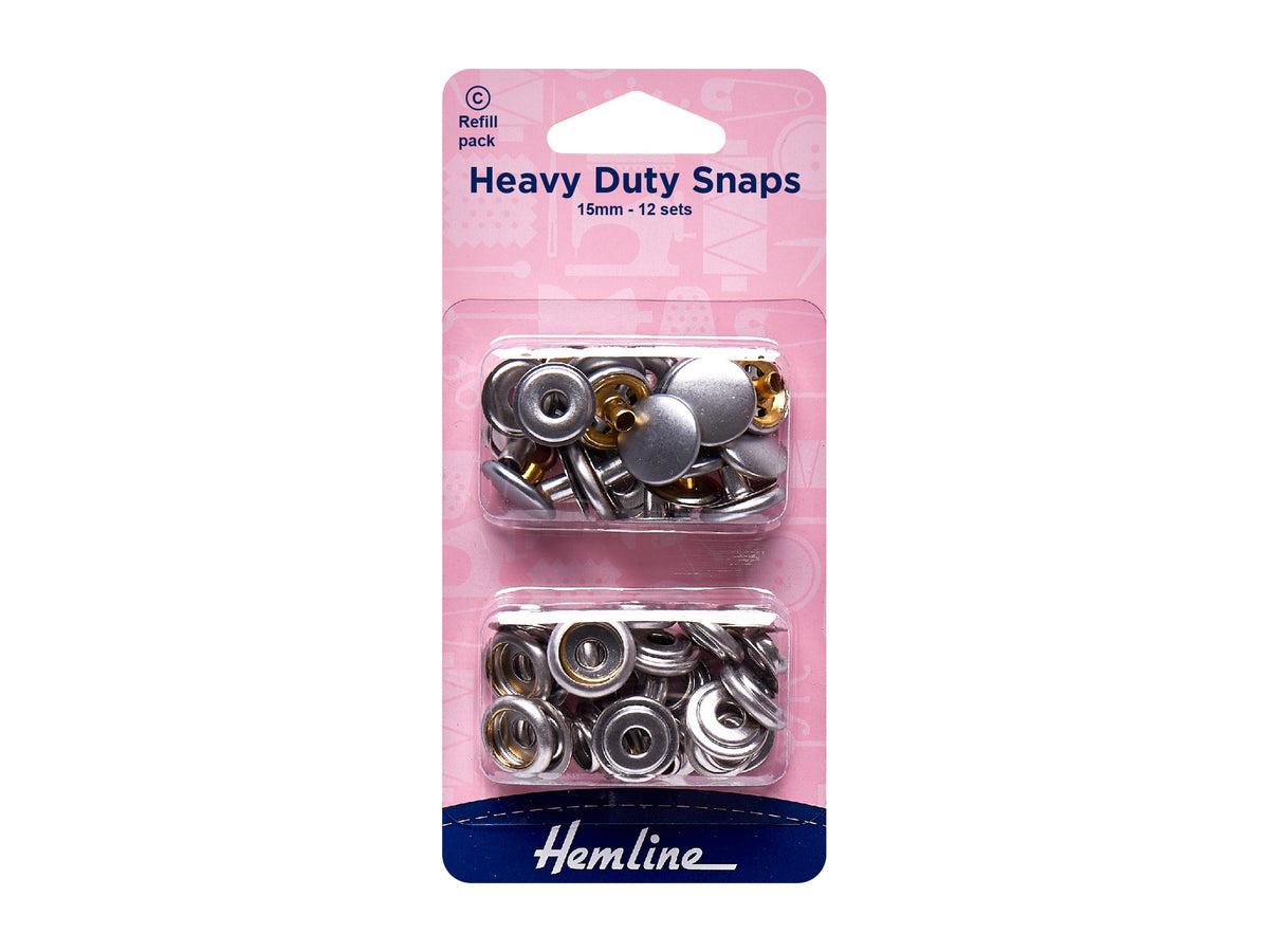 Heavy Duty Snaps: Refill Pack - Gold: 15mm - Cheap Fabrics