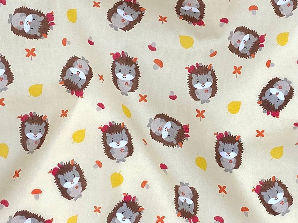 Baby Hedgehogs - Poly/Cotton Print - Cheap Fabrics