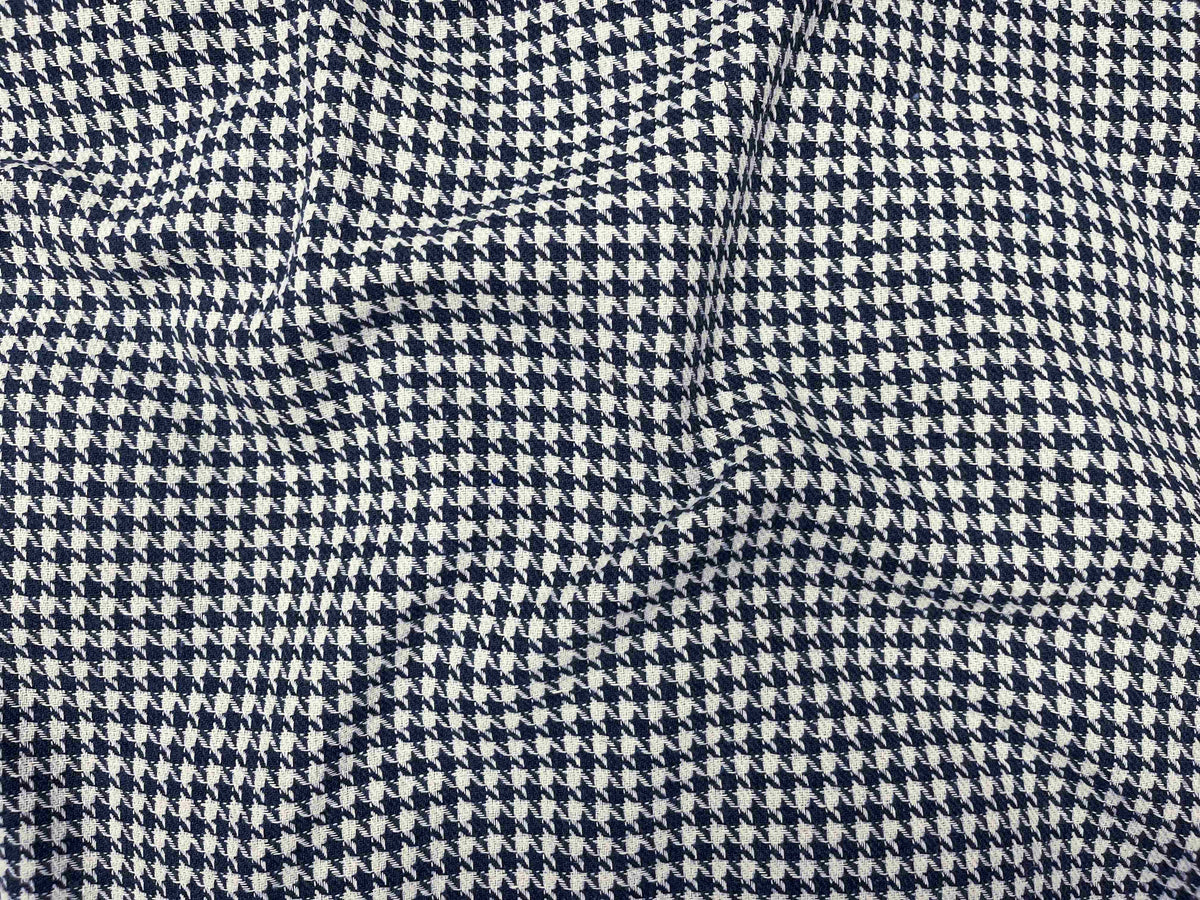 Houndstooth Wool Mix Fabric - Cheap Fabrics