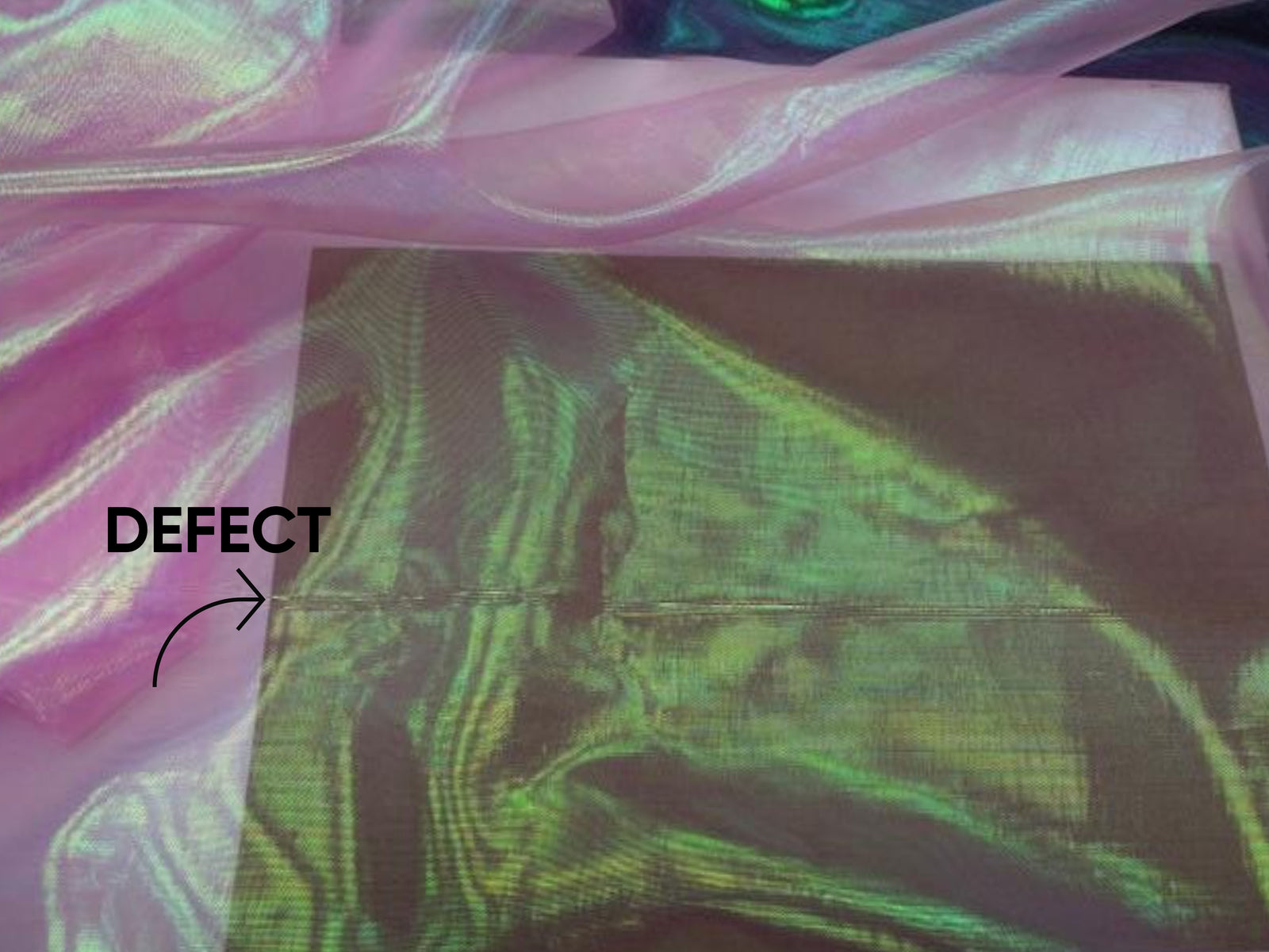 Pink Iridescent Organza - DEFECT REMNANTS - Cheap Fabrics