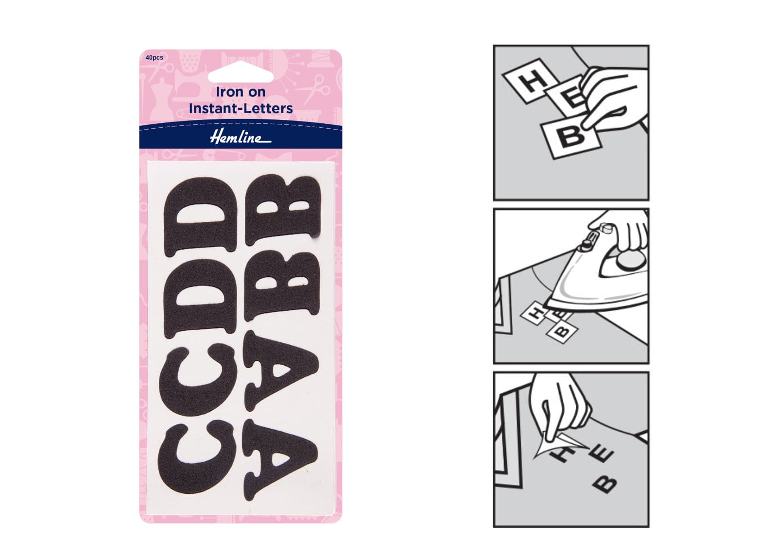 Iron On Instant Letters - 40 Pieces - Cheap Fabrics